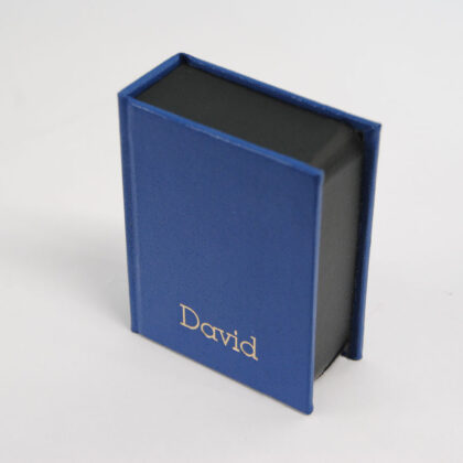 SMallBocks für 23 Zigaretten blau/schwarz, Feuerzeugfach, personalisierbar