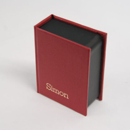 SMallBocks für 23 Zigaretten granatrot/schwarz, Feuerzeugfach, personalisierbar